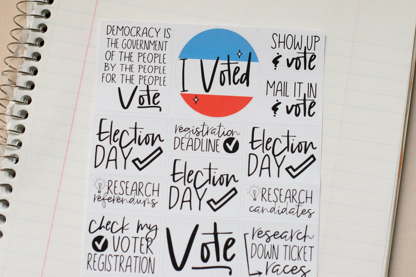 Vote Planner Stickers | Election Planner Stickers | Lily's Little Lites Planner Stickers  (L0H3)
