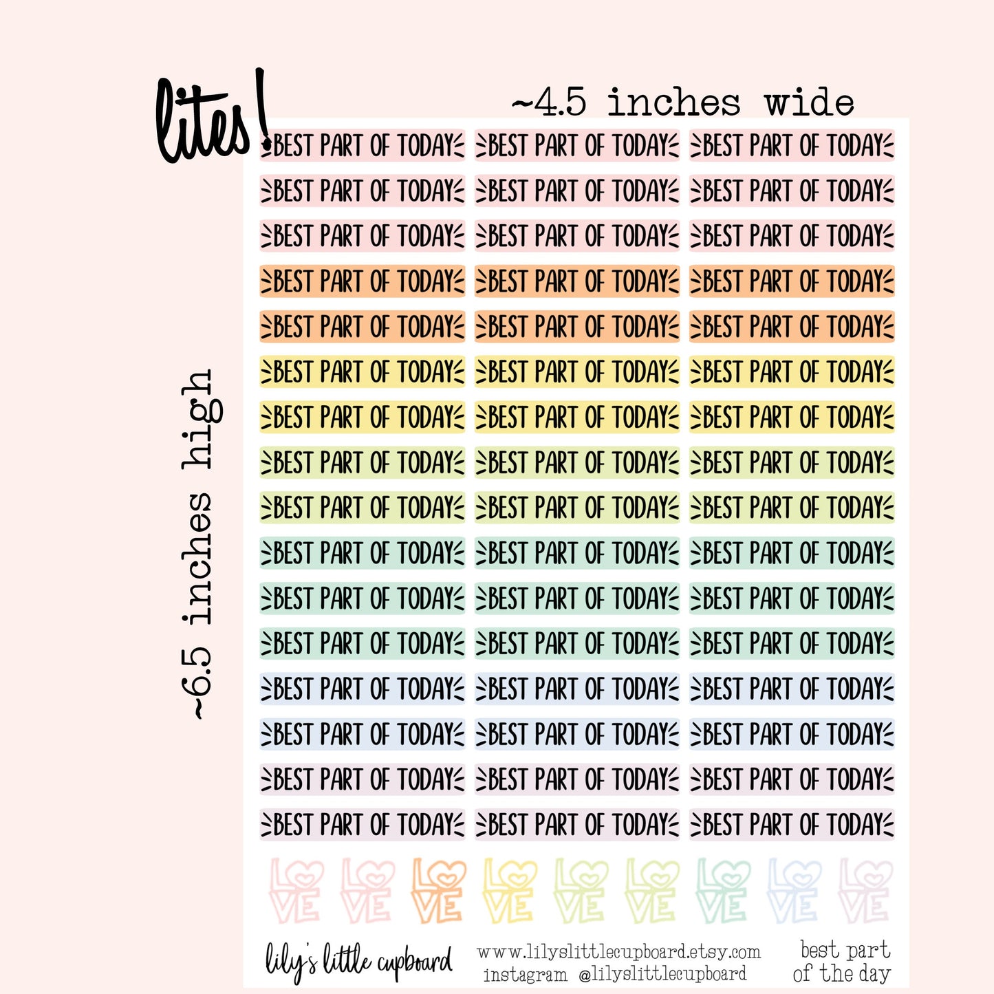 Best Part of The Day Label Stickers | Header Stickers | Memory Planning Stickers | Lily's Little Lites Planner Stickers (L027) )