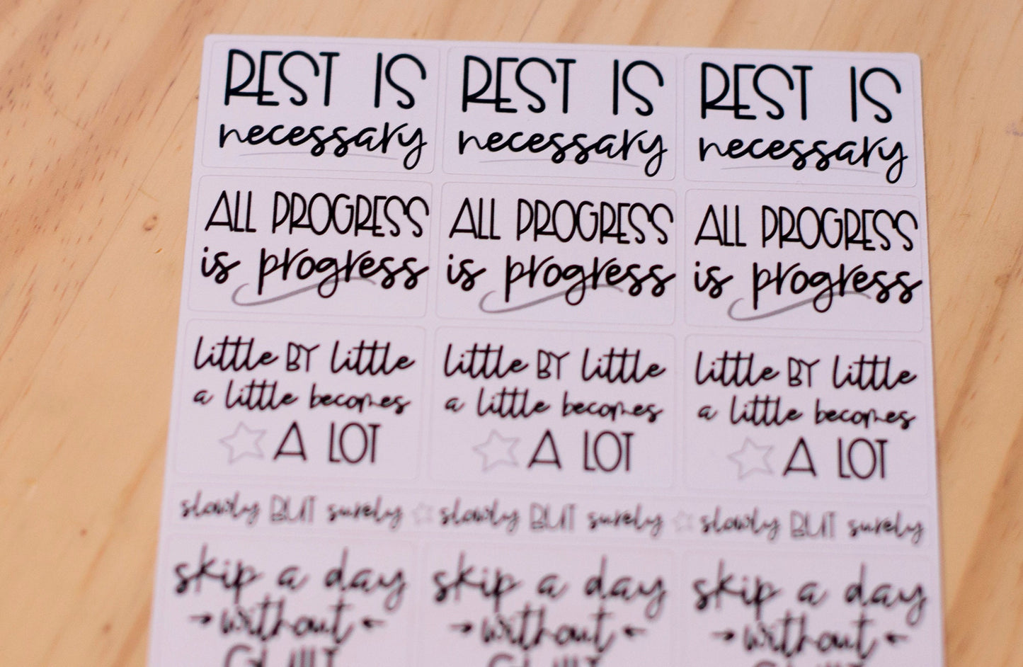 Wellness Words Half Box Stickers  | Planner Stickers | Self Care  Planner Stickers | Lily's Little Lites Planner Stickers  (L020))