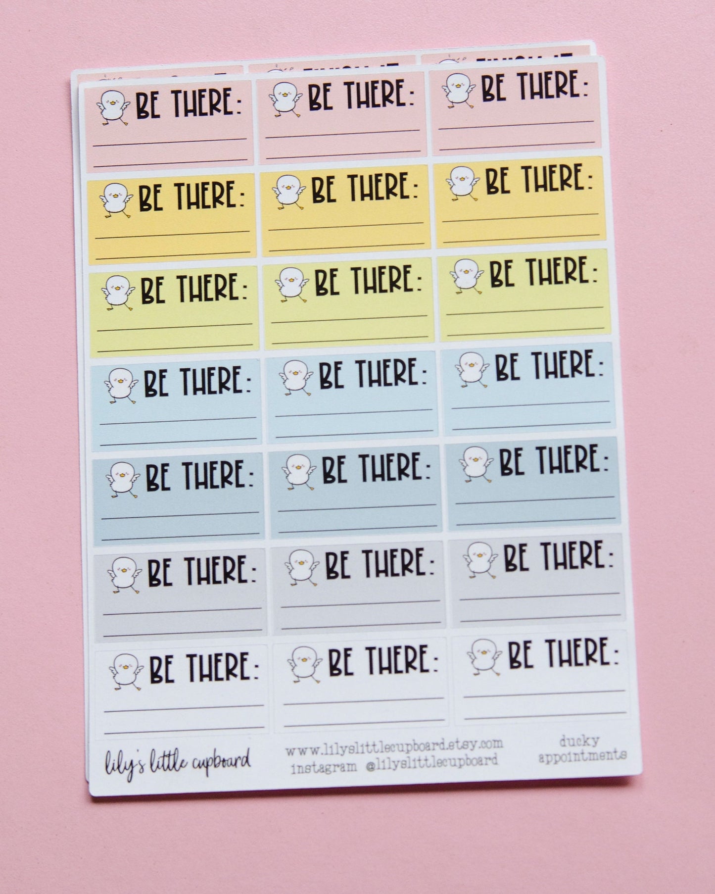 Be There Appointment Stickers | Ducky Stickers | To Do List Planner Stickers | Productivity Stickers | Lily's Little Lites Stickers (L007)