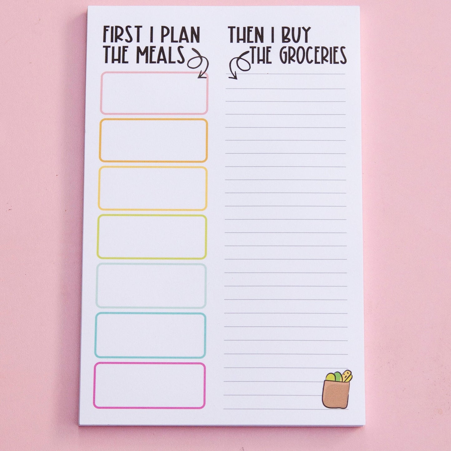 Meal Planning Notepad | Meal Planning Deskpad | Grocery List | Shopping List | Deskpad | Handmade notepad
