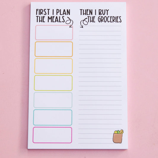 Meal Planning Notepad | Meal Planning Deskpad | Grocery List | Shopping List | Deskpad | Handmade notepad