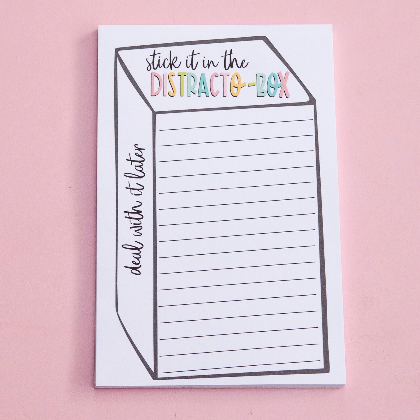 Distractions Notepad | Focused Planning Deskpad | To Do Later List | Planning List | Notepad | Note pad | Deskpad | Handmade notepad