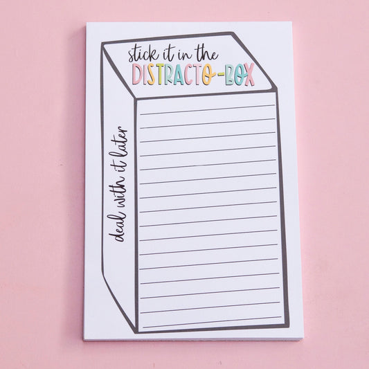 Distractions Notepad | Focused Planning Deskpad | To Do Later List | Planning List | Notepad | Note pad  | Deskpad | Handmade notepad