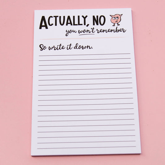 You Won't Remember Notepad | Planning Deskpad | Reminder Notepad | Daily List | Deskpad | Handmade notepad