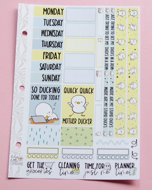 Mini Weekly Kit in Little Ducky | Weekly Planner Sticker Kit | One-Page  | A la Carte s | Weekly Planner Kit