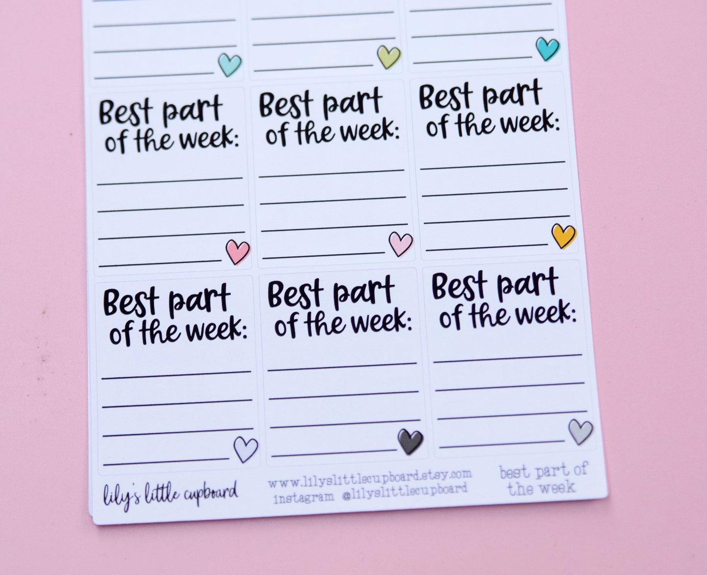 Best Part of the Week Full Box Planner Stickers | Memory Keeping Stickers | Planner Stickers | Gratitude Planner Stickers (L009)
