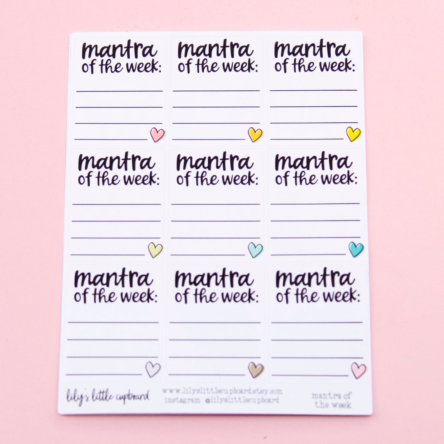 Mantra of the Week Full Box Planner Stickers | Focus Stickers | Affirmations Planner Stickers | Stickers | Mantras Planner Stickers (L_9)