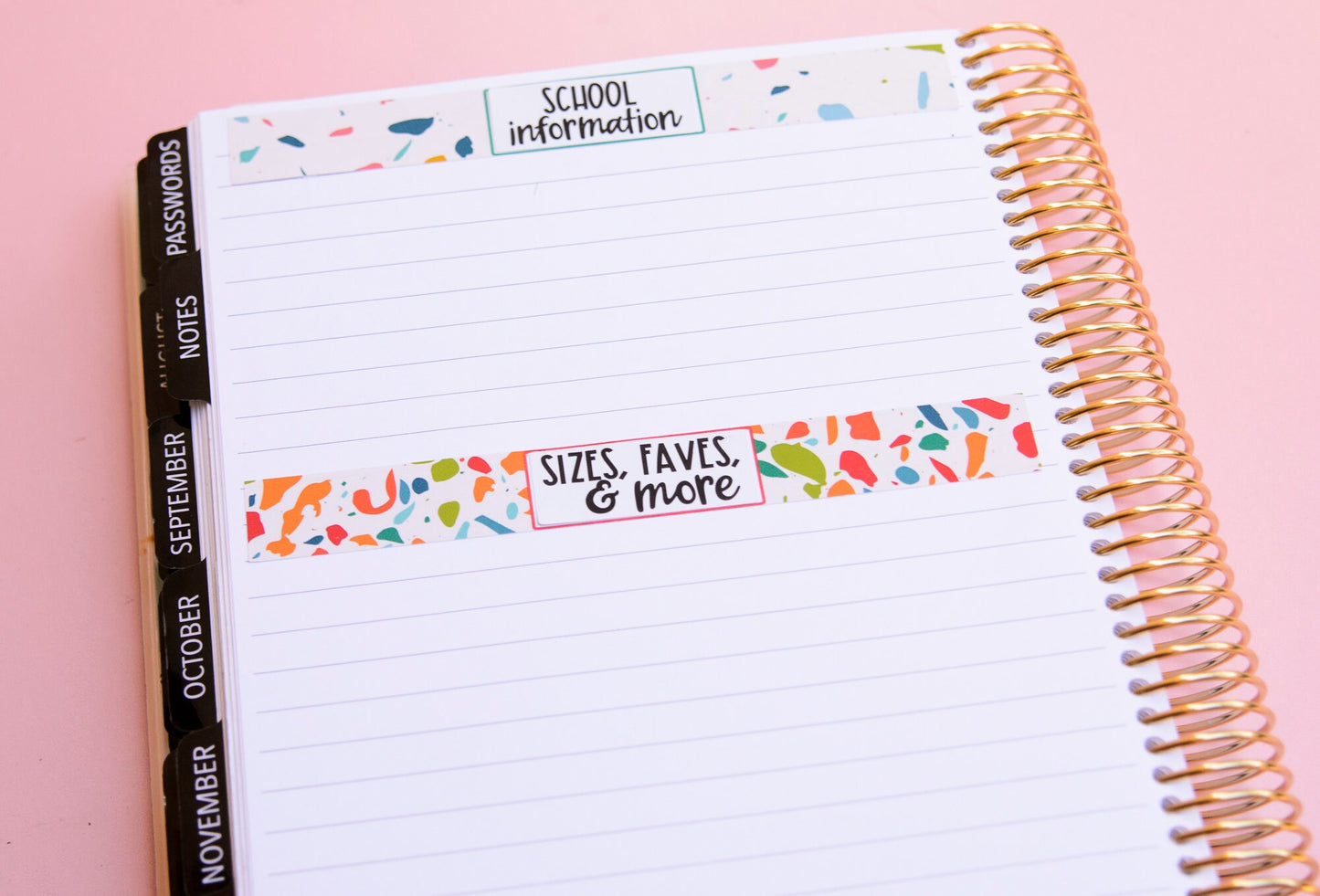 Listmaking Header Sticker Kit in Colorful | Notes Pages Kits | Two-Page Sticker Set | A la Carte Planner Kits | Planner Reference Pages