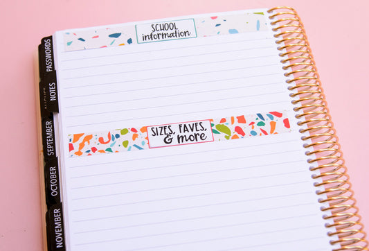 Listmaking Header Sticker Kit in Colorful | Notes Pages Kits | Two-Page Sticker Set | A la Carte Planner Kits | Planner Reference Pages