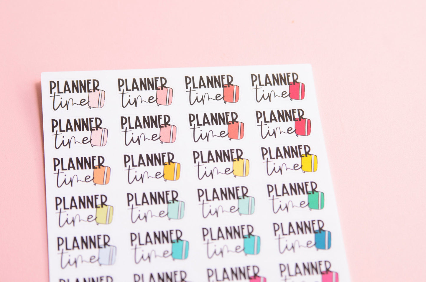 Planner Time Script Stickers | Functional Planner Stickers | Planner Stickers | Lily's Little Lites Stickers (L015)
