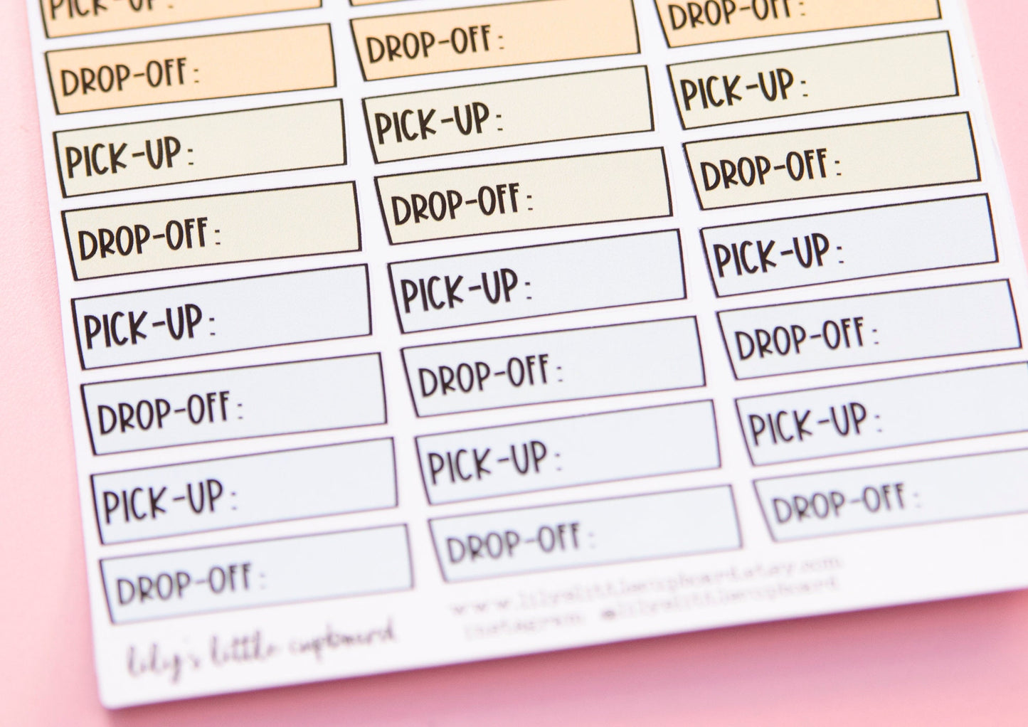 Pickup and Dropoff Planner Stickers | Carpool Planner Stickers | School Planner Stickers | Functional Planner Stickers (L05)