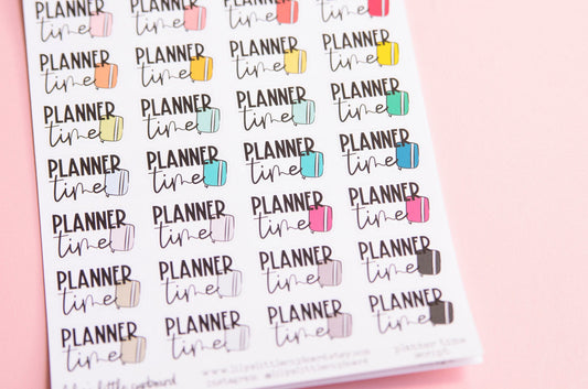 Planner Time Script Stickers | Functional Planner Stickers | Planner Stickers | Lily's Little Lites Stickers (L015)
