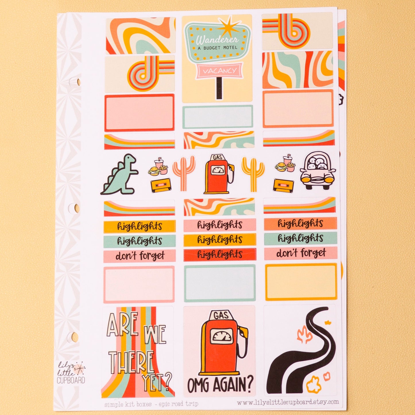 Simple Weekly Kit in Epic Road Trip | Road Trip Planner Stickers | Travel Sticker Kit | Road Trip Weekly Planner Kit | A la Carte s