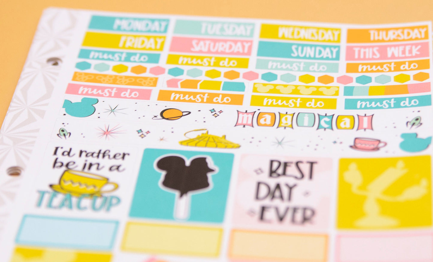 Hobonichi Cousin Weekly Sticker Kit in Magical Plans | A5 Weekly Planner Sticker Kit | One-Page  | Weekly Planner Kit