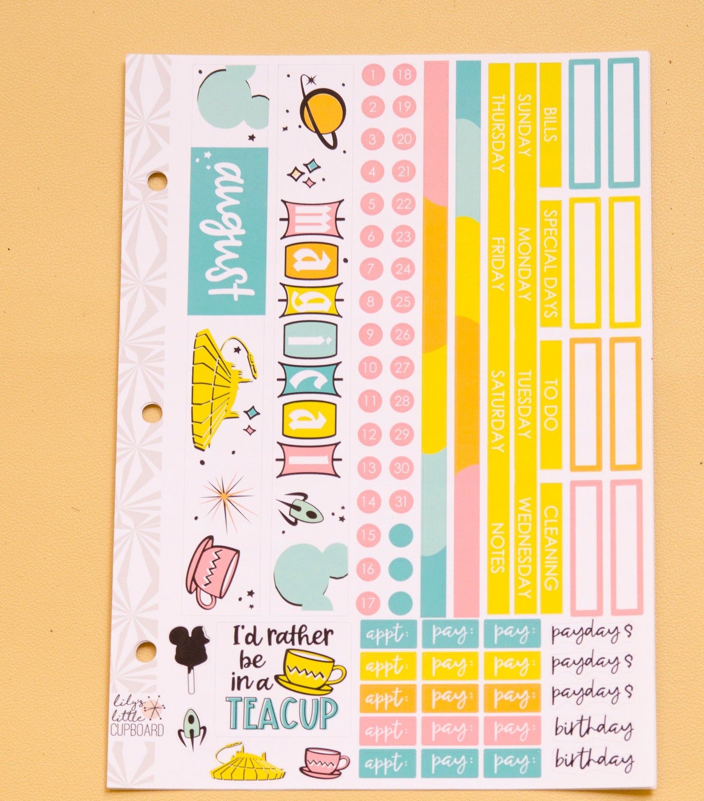 Simple Monthly Kit in Magical | Choose Your Month Sticker Kit | Monthly Spread Planner Kits | Monthly Planner Sticker Kits