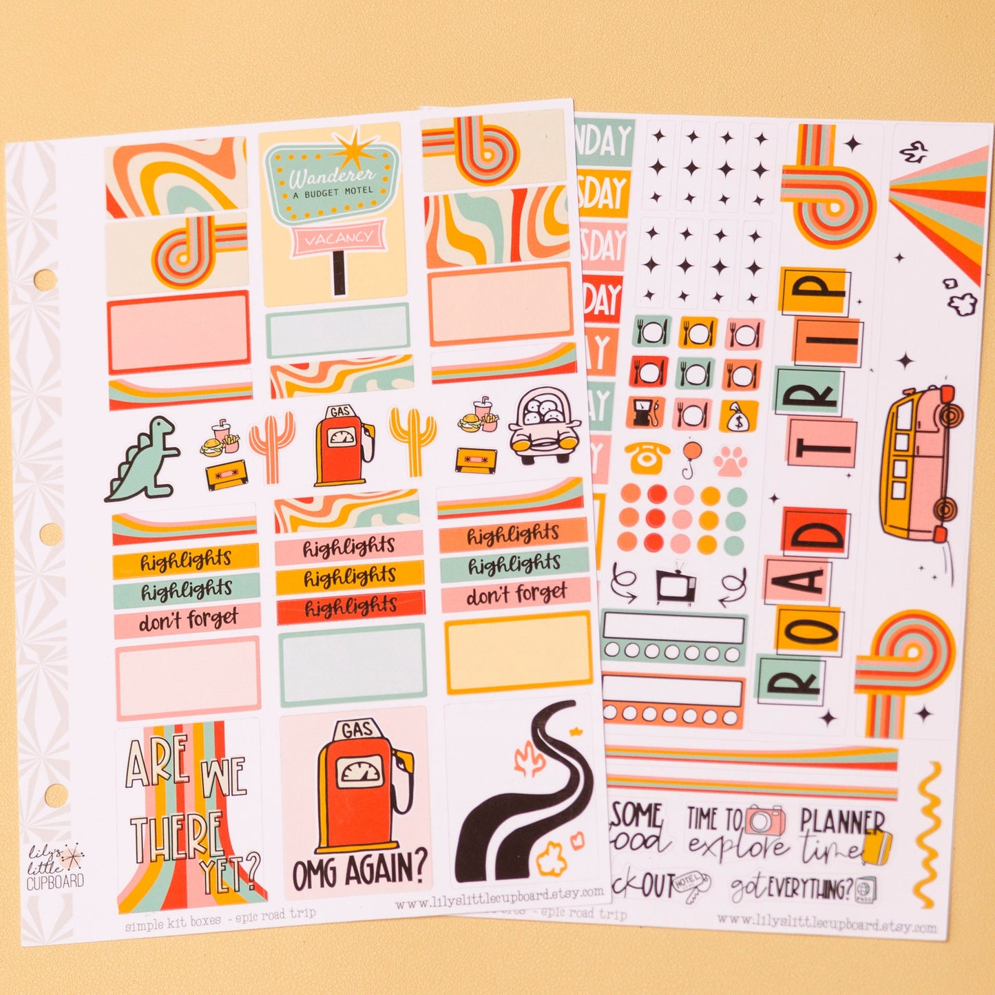 Simple Weekly Kit in Epic Road Trip | Road Trip Planner Stickers | Travel Sticker Kit | Road Trip Weekly Planner Kit | A la Carte s