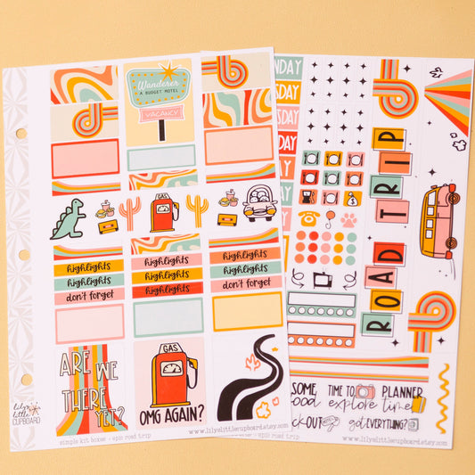 Simple Weekly Kit in Epic Road Trip | Road Trip Planner Stickers | Travel Sticker Kit | Road Trip Weekly Planner Kit | A la Carte s