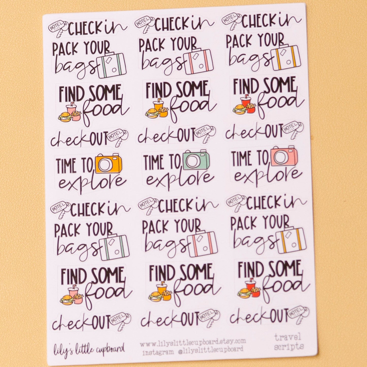 Vacation To Do List Planner Stickers | Road Trip Planner Stickers | Travel Script Stickers | Vacation Functional Stickers (L0G)