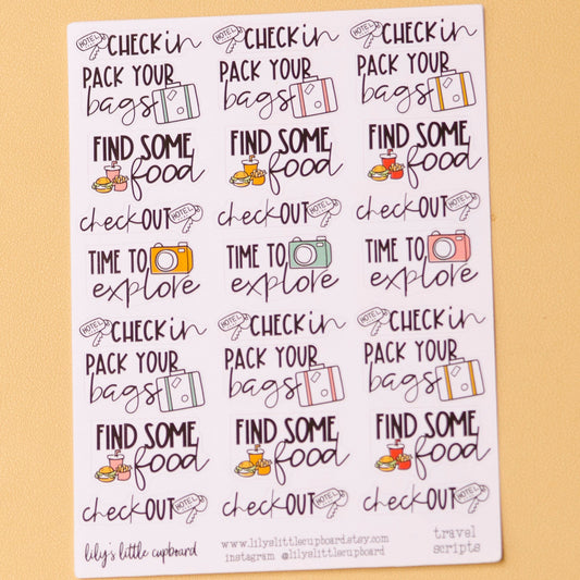 Vacation To Do List Planner Stickers | Road Trip Planner Stickers | Travel Script Stickers | Vacation Functional Stickers (L0G)
