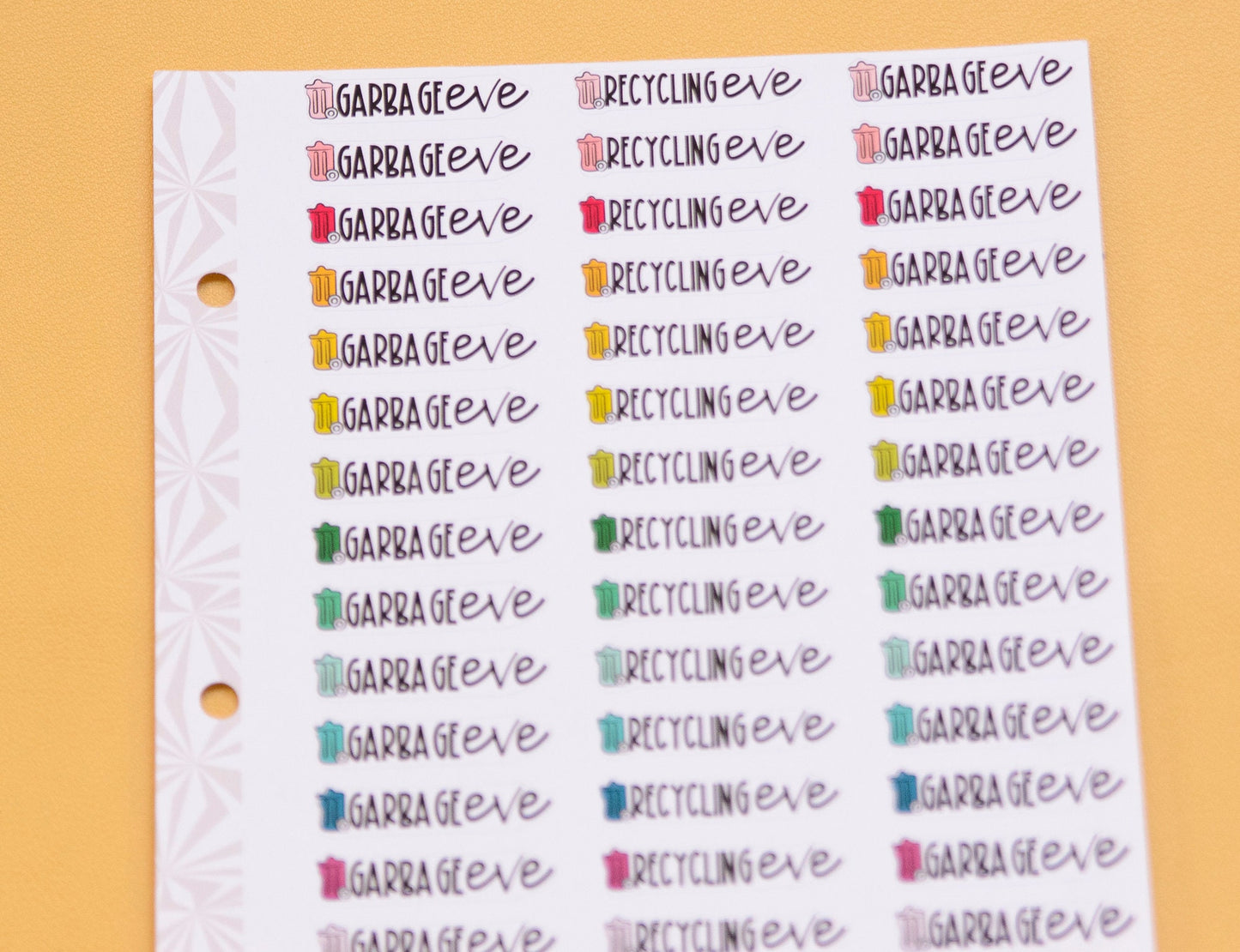 Garbage Eve Stickers | Recycling Eve Stickers | Trash Day Planner Stickers | Take Out the Trash Garbage Day Planner Stickers (#033)