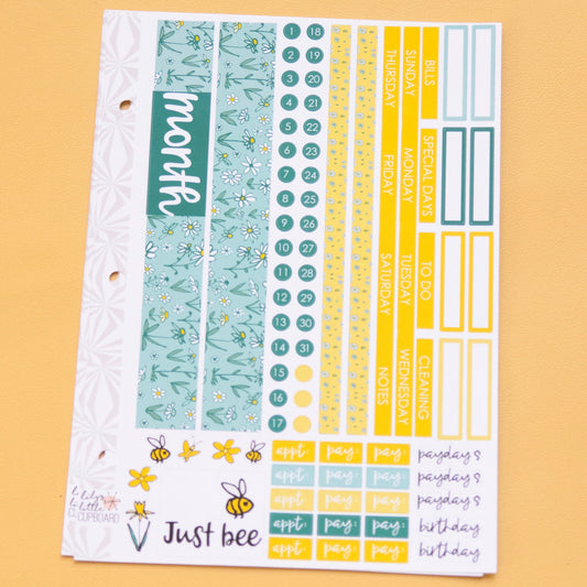 Simple Monthly Kit in Daisies | Choose Your Month Sticker Kit | Monthly Spread Planner Kits | Monthly Planner Sticker Kits