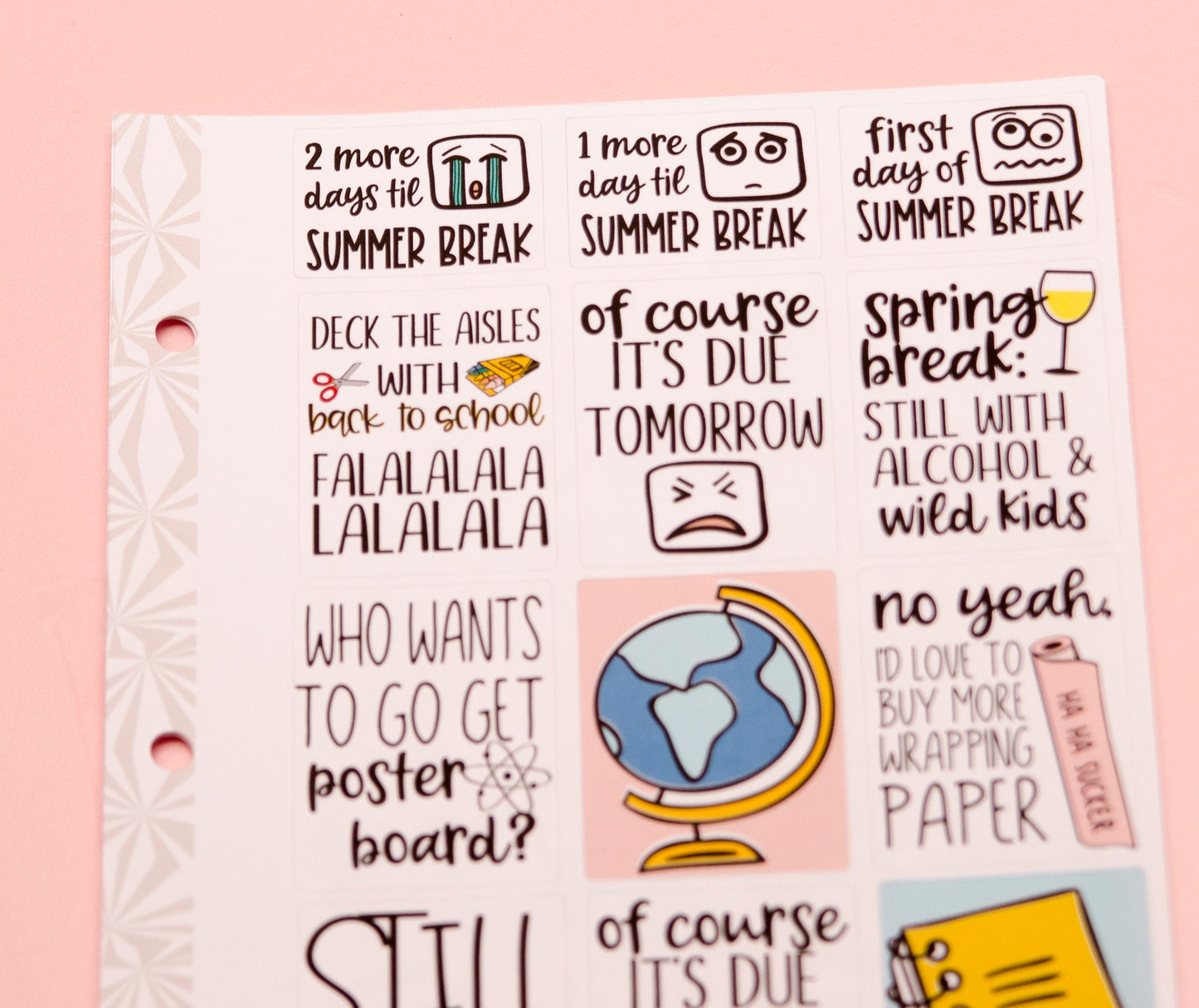 Honest Back to School Stickers for Parents | Snarky School Planner Stickers | Elementary School Planner Stickers | Funny School Stickers