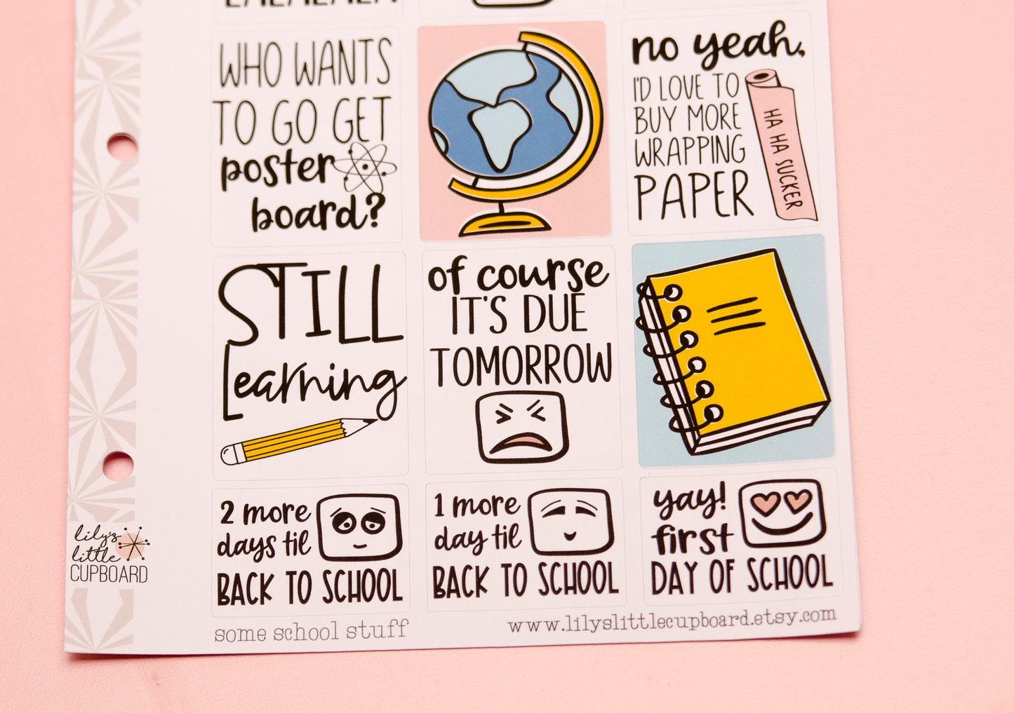 Honest Back to School Stickers for Parents | Snarky School Planner Stickers | Elementary School Planner Stickers | Funny School Stickers