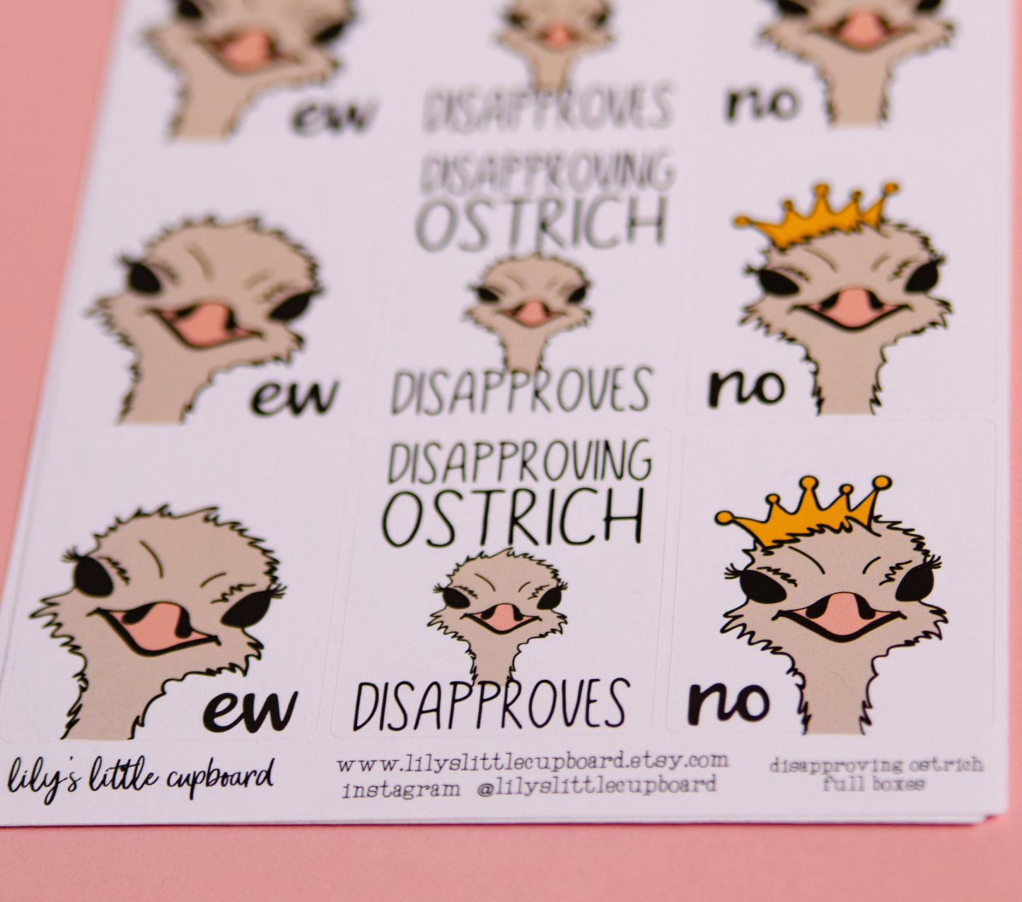 Disapproving Ostrich Disapproves Full Box Stickers | Snarky Planner Stickers | Functional Planner Stickers | Full Box Stickers (L_10)