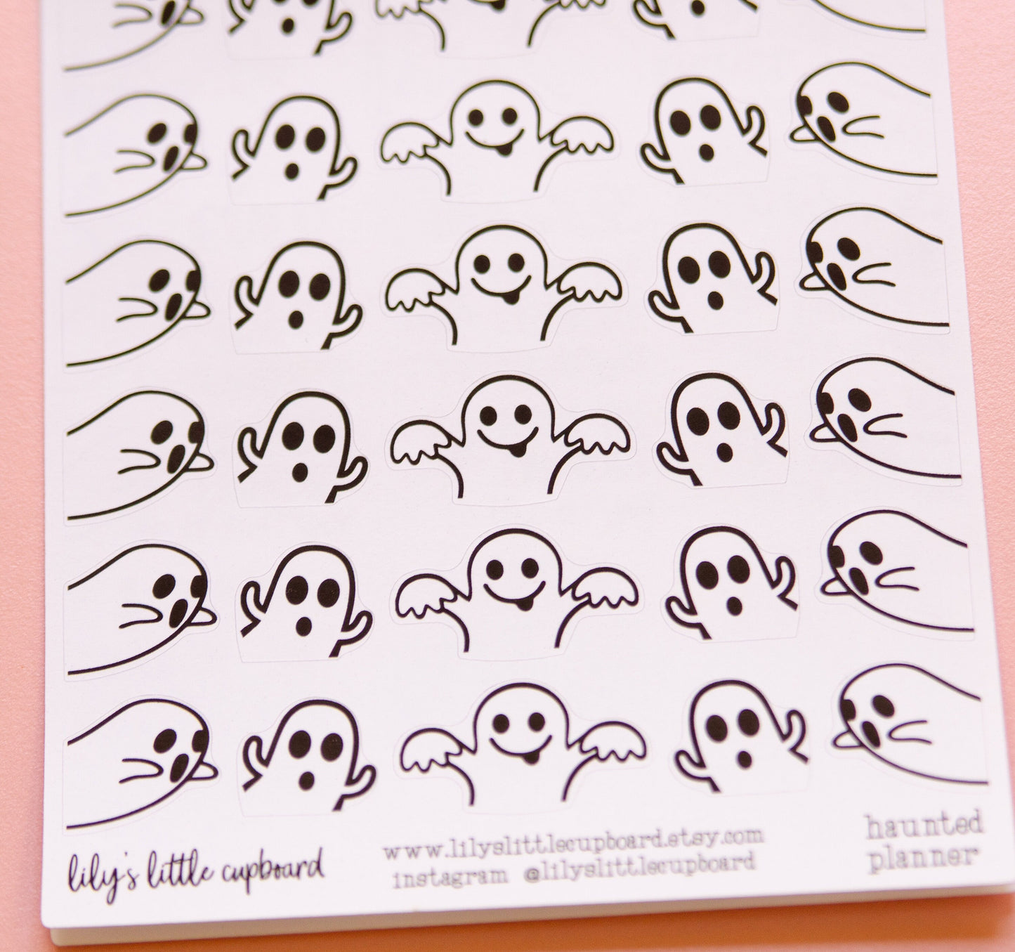 Haunted Planner Stickers | Ghost Doodle Stickers | Halloween Planner Stickers | Lily's Little Lites Planner Stickers (L_K)