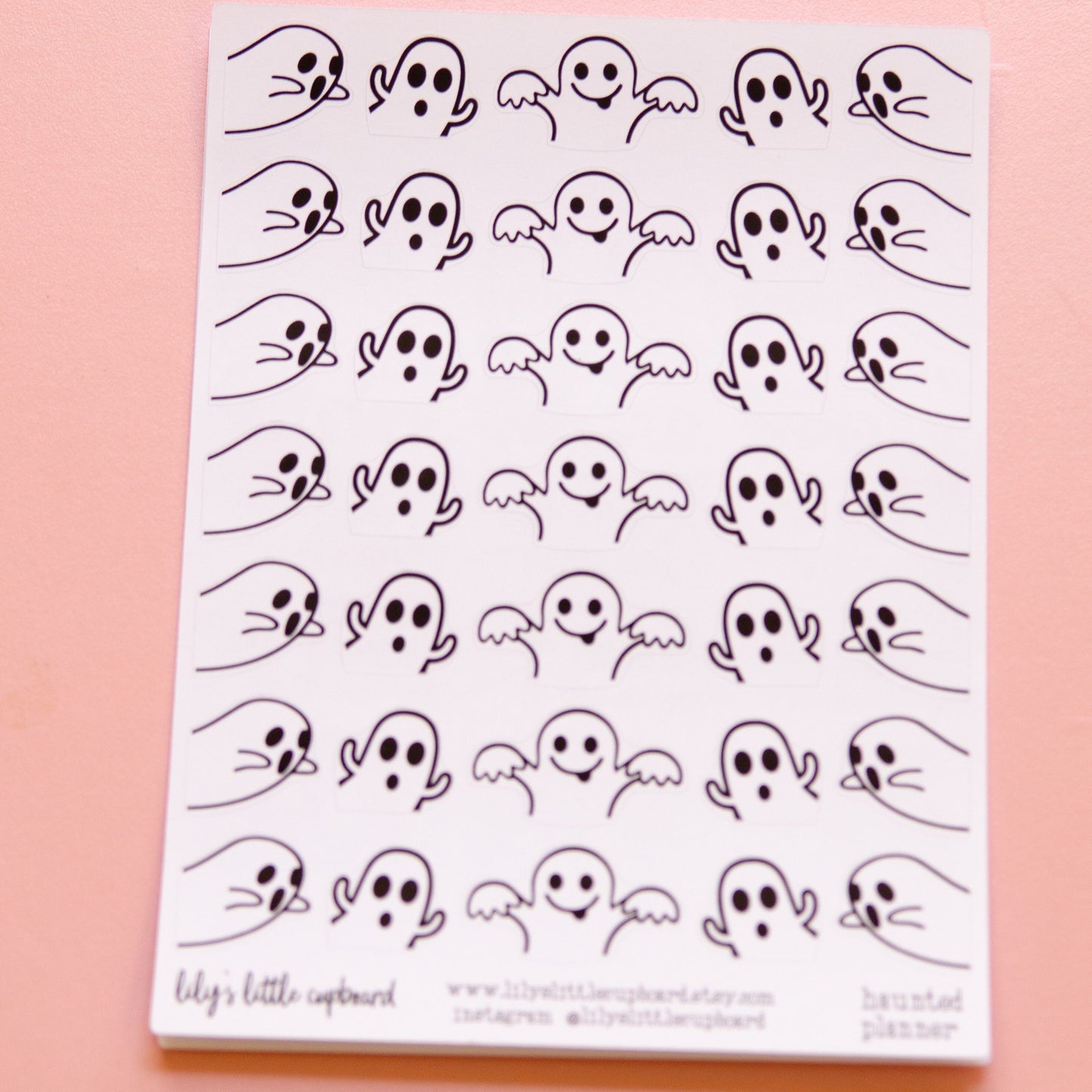 Haunted Planner Stickers | Ghost Doodle Stickers | Halloween Planner Stickers | Lily's Little Lites Planner Stickers (L_K)
