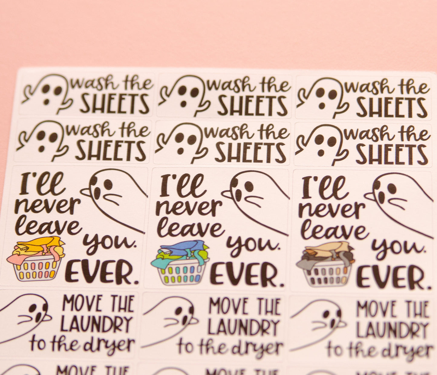 Haunted Laundry Planner Stickers | Ghost Doodle Stickers | Halloween Planner Stickers | Lily's Little Lites Planner Stickers (L_K)