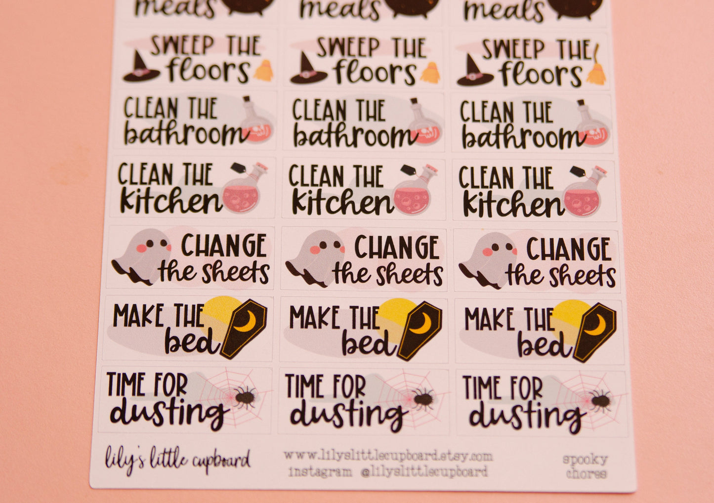 Haunted Housework Planner Stickers | Halloween Chores Doodle Stickers | Halloween Cleaning Stickers | Planner Stickers (L_O)