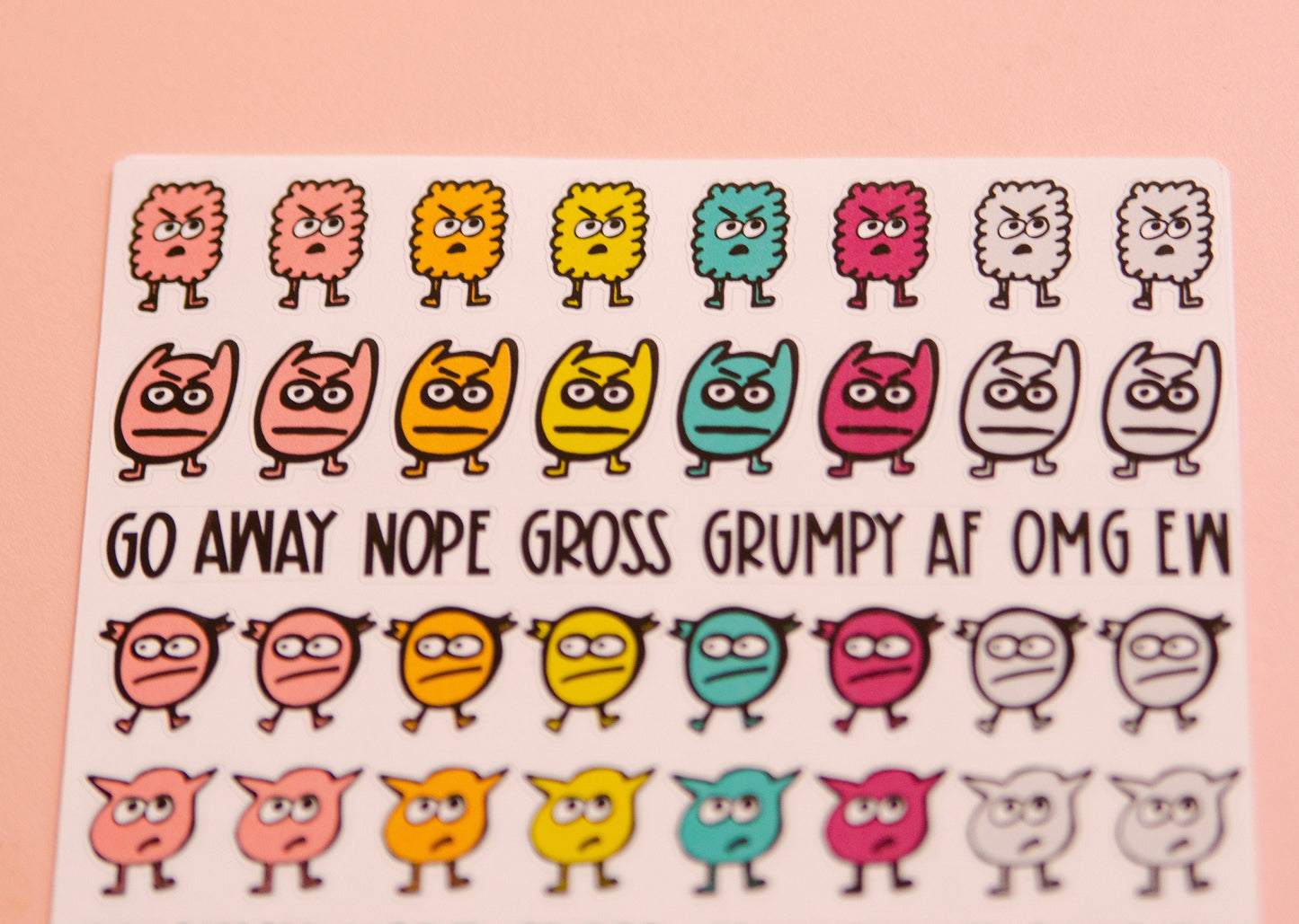 Grumpy Monsters Planner Stickers | Monster Doodle Stickers | Halloween Planner Stickers | Lily's Little Lites Planner Stickers (L_K)