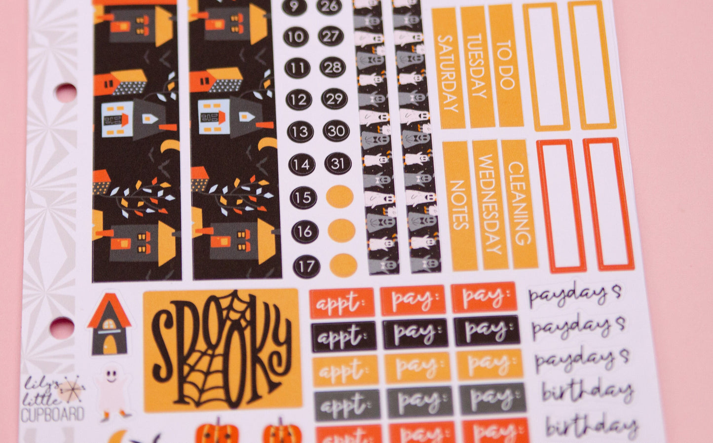 Simple Monthly Kit in Trick or Treat | Choose Your Month Sticker Kit | Monthly Spread Planner Kits | Monthly Planner Sticker Kits