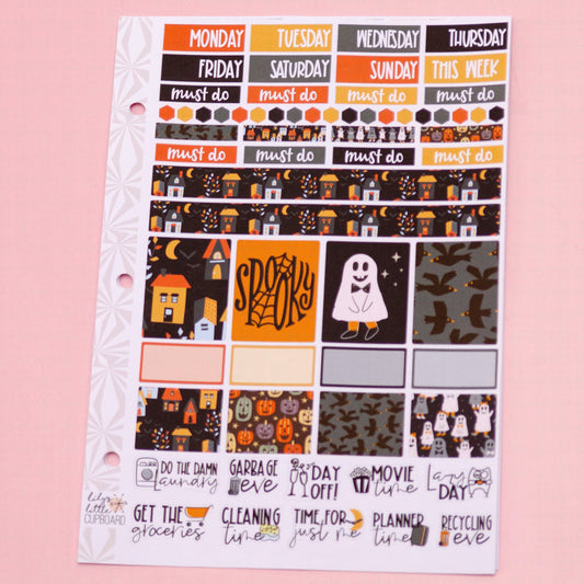 Hobonichi Cousin Weekly Sticker Kit in Trick or Treat | A5 Weekly Planner Sticker Kit | One-Page  | Weekly Planner Kit