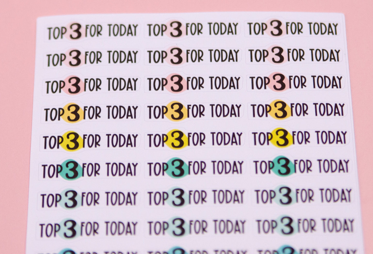 Top 3 Today Header Stickers | Functional Planner Stickers | Planner Stickers | Lily's Little Lites Stickers (L015)