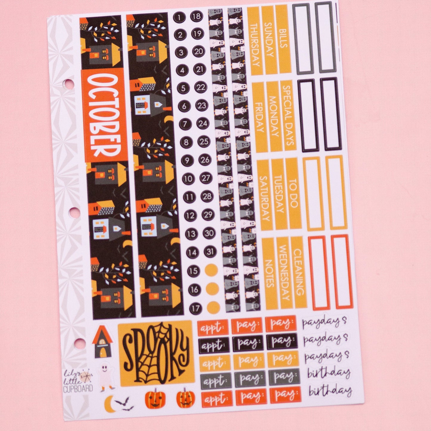 Simple Monthly Kit in Trick or Treat | Choose Your Month Sticker Kit | Monthly Spread Planner Kits | Monthly Planner Sticker Kits