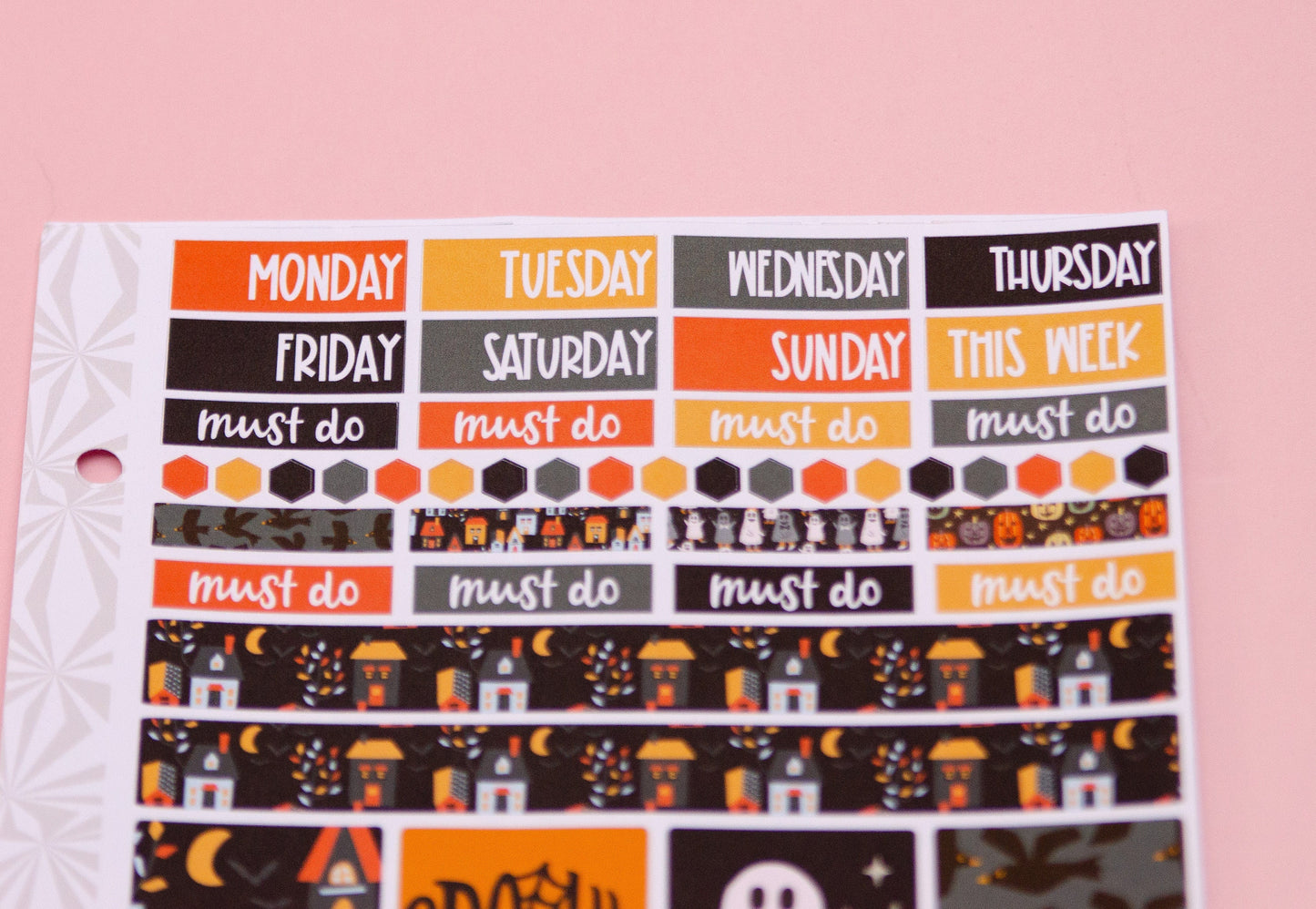 Hobonichi Cousin Weekly Sticker Kit in Trick or Treat | A5 Weekly Planner Sticker Kit | One-Page  | Weekly Planner Kit