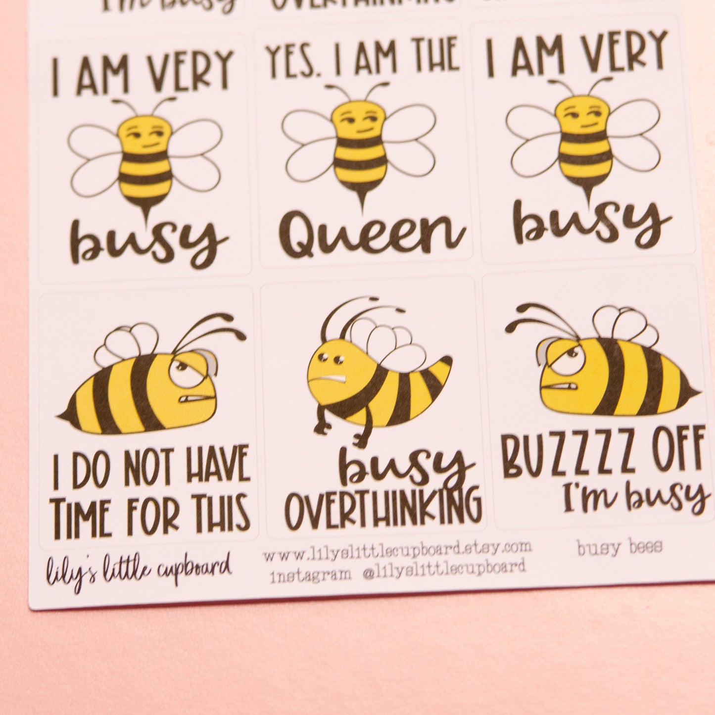 Busy Bees Full Box Stickers | Snarky Quotes Stickers | Planner Stickers | Lily's Little Lites Planner Stickers (L010)