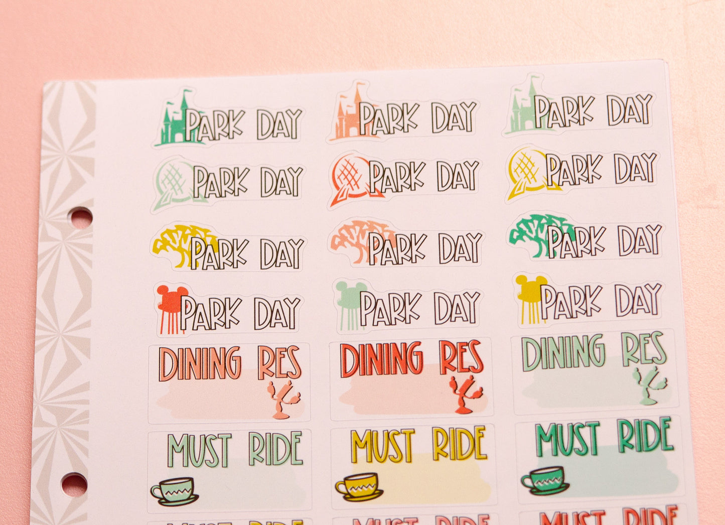 Magical To Do List Planner Stickers in Vintage | Theme Park Functional Planner Stickers | Travel Planner Stickers (#002)