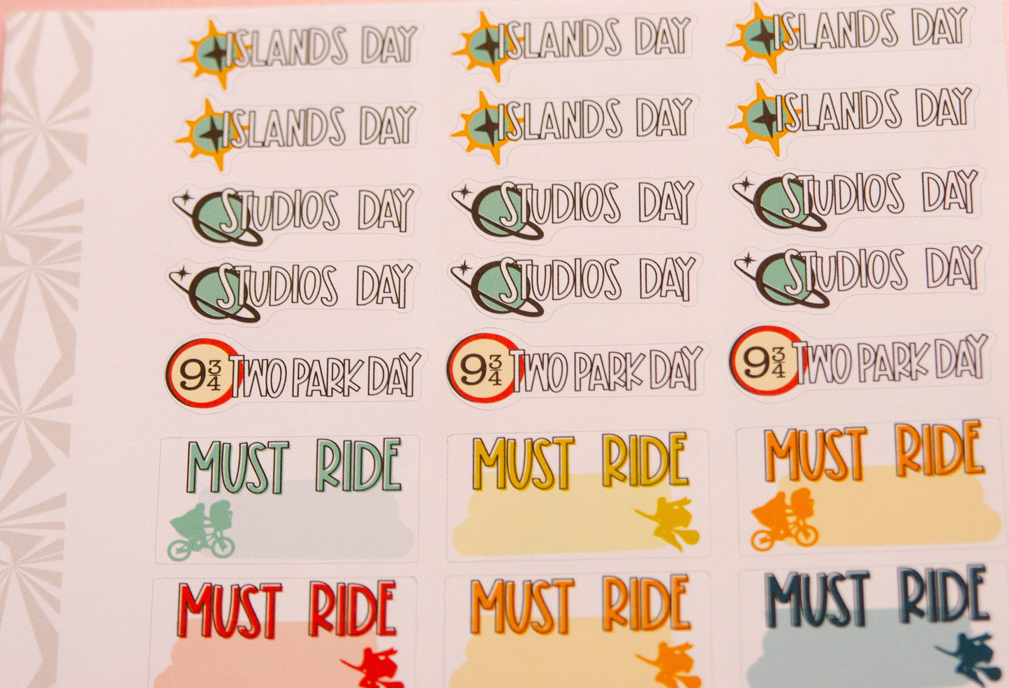 Epic Park Day To Do List Planner Stickers | Theme Park Functional Planner Stickers | Travel Planner Stickers (#002)
