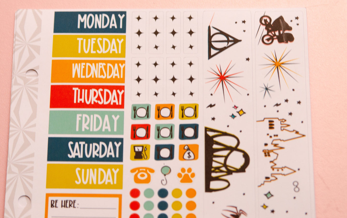 Epic Park Day Weekly Travel Planner Kit | Planner Sticker Kit | Two-Page Set | A la Carte s | Weekly Planner Kit