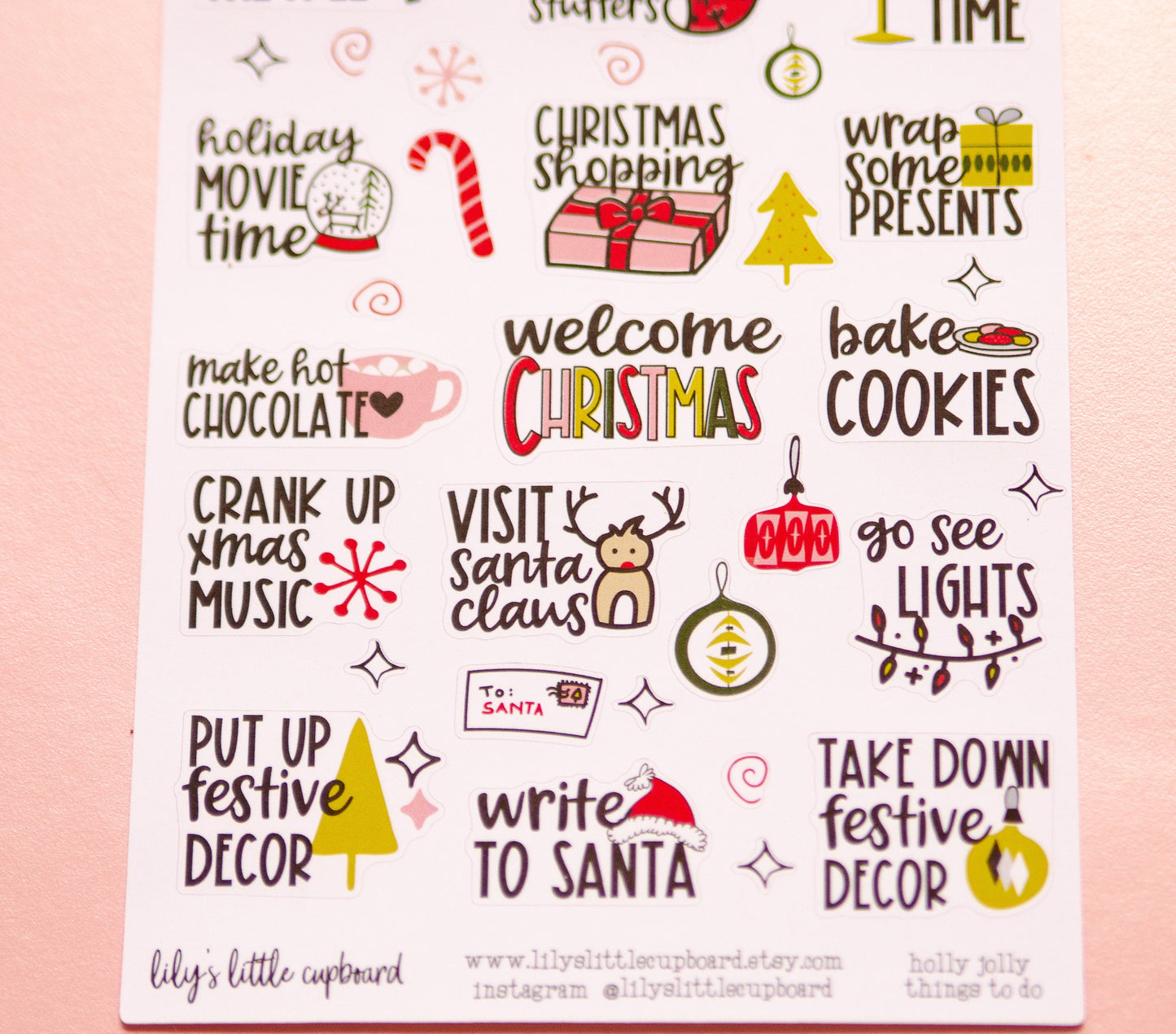 Christmas To Do List Planner Stickers | Winter Bucket List Stickers | Christmas Bucket List Planner Stickers (L_06)