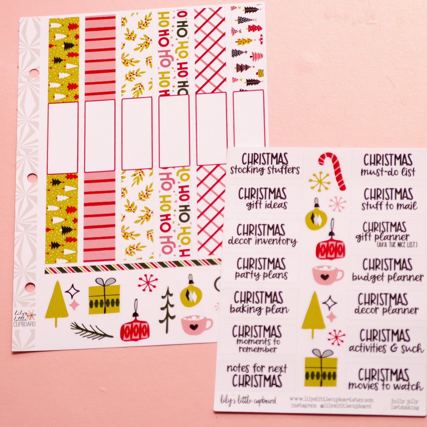 Christmas Listmaking Sticker Kit | Christmas Notes Pages Kits | Christmas Planner Organizer | Planner Reference Pages