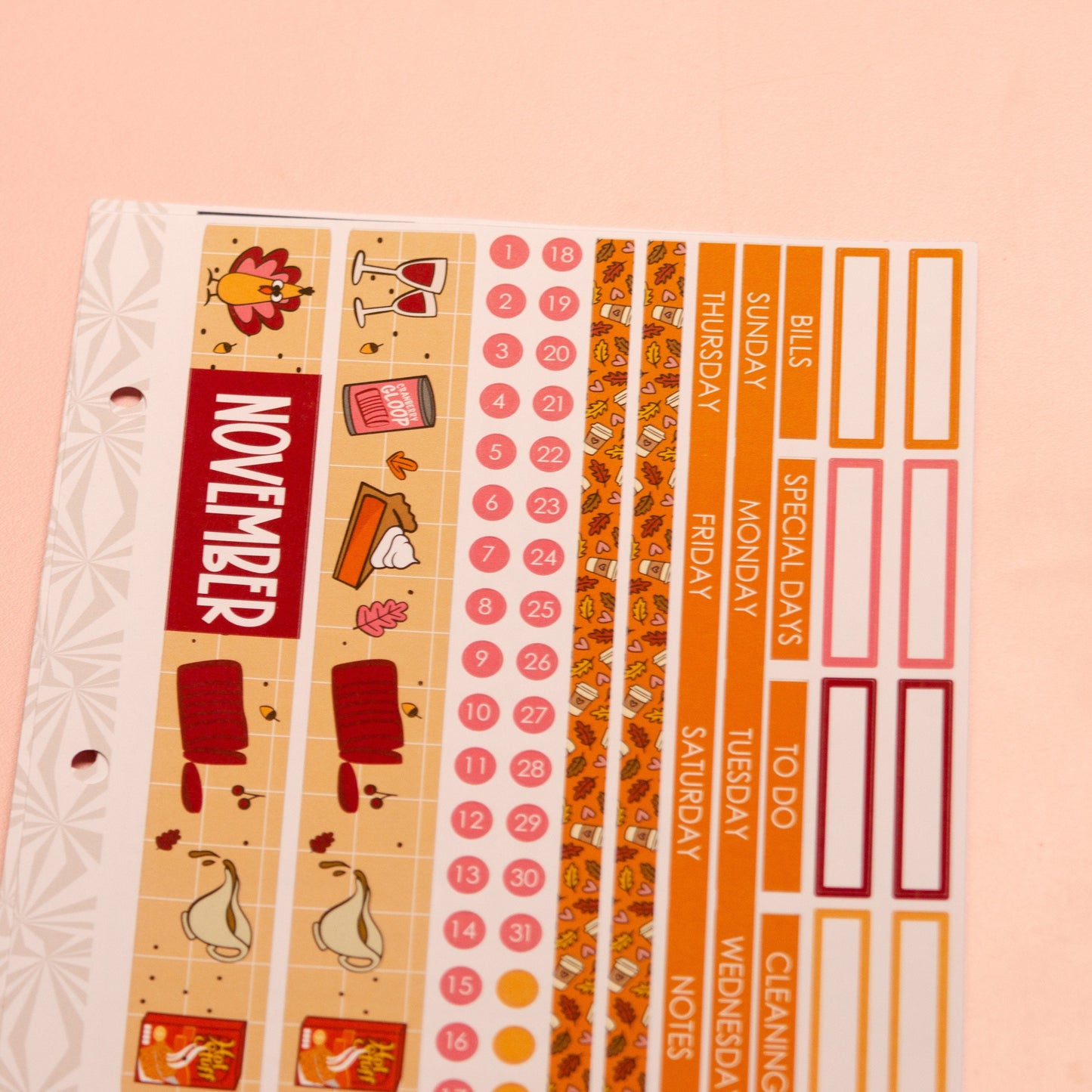 Simple Monthly Kit in Turkey Talk  | Choose Your Month Sticker Kit | Monthly Spread Planner Kits | Monthly Planner Sticker Kits