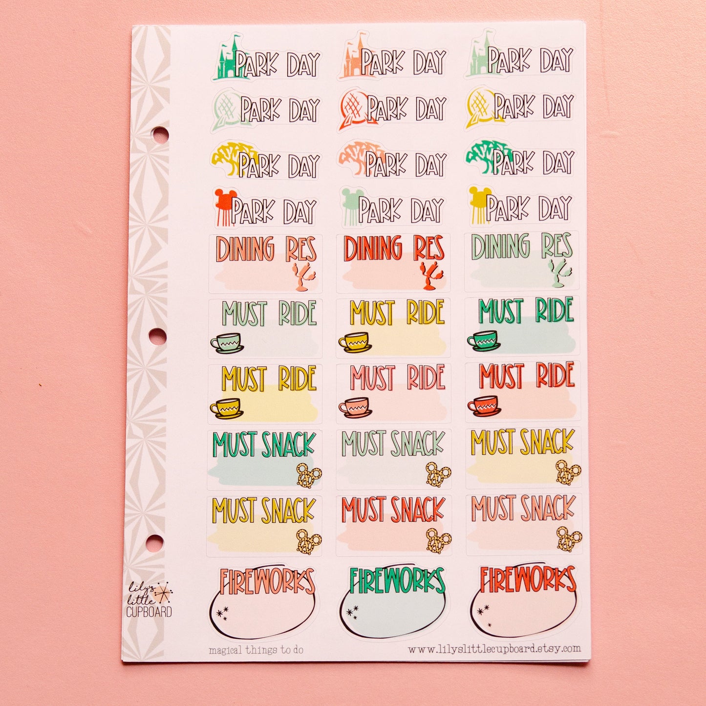 Magical To Do List Planner Stickers in Vintage | Theme Park Functional Planner Stickers | Travel Planner Stickers (#002)