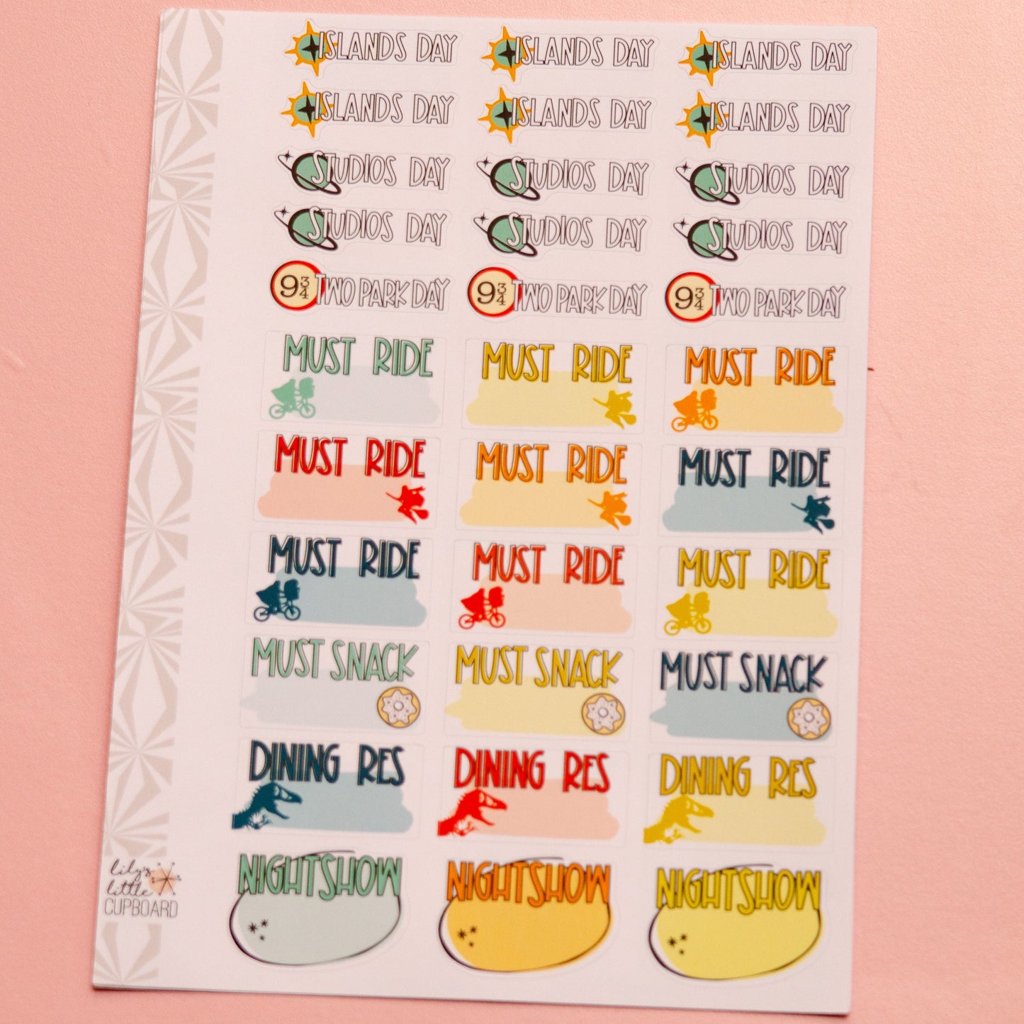 Epic Park Day To Do List Planner Stickers | Theme Park Functional Planner Stickers | Travel Planner Stickers (#002)