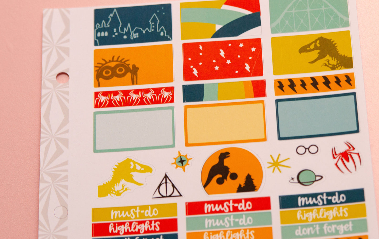 Epic Park Day Weekly Travel Planner Kit | Planner Sticker Kit | Two-Page Set | A la Carte s | Weekly Planner Kit