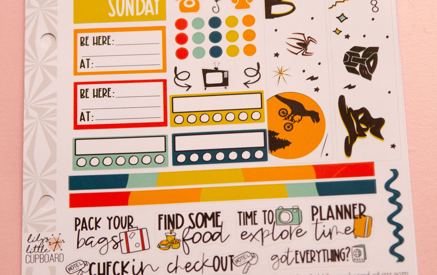 Epic Park Day Weekly Travel Planner Kit | Planner Sticker Kit | Two-Page Set | A la Carte s | Weekly Planner Kit
